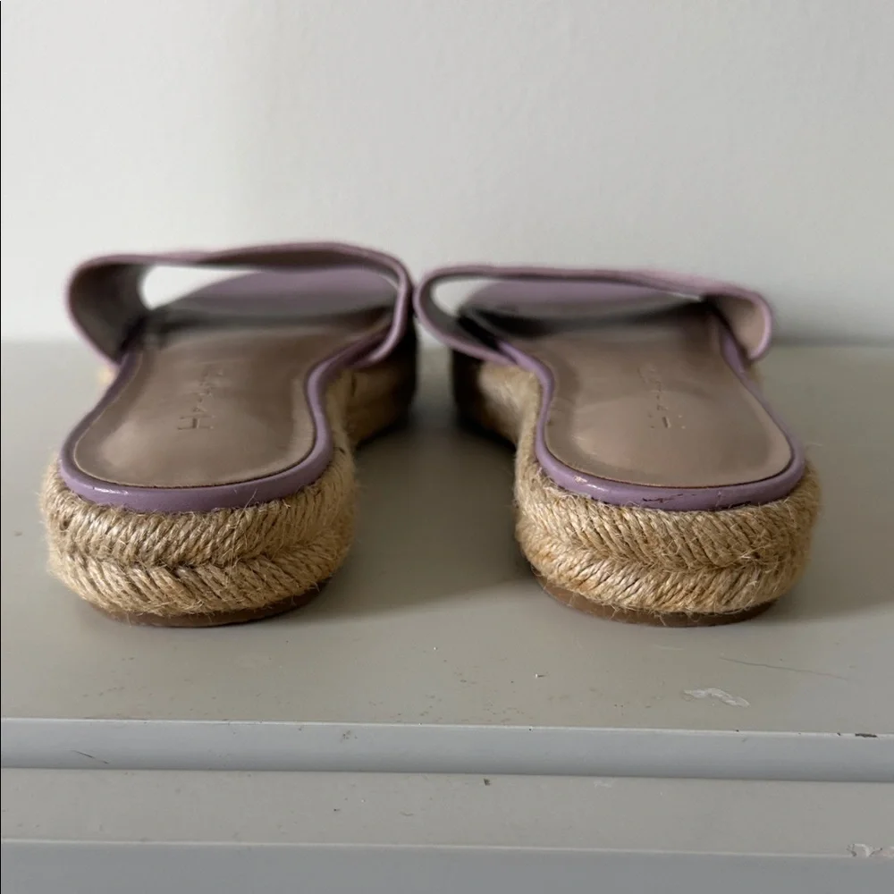 H by Halston Norma Pink/Lilac Suede Espadrille Slide Sandals. Sz 5M